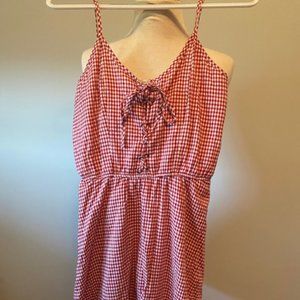 Red Checker Summer Sun Dress